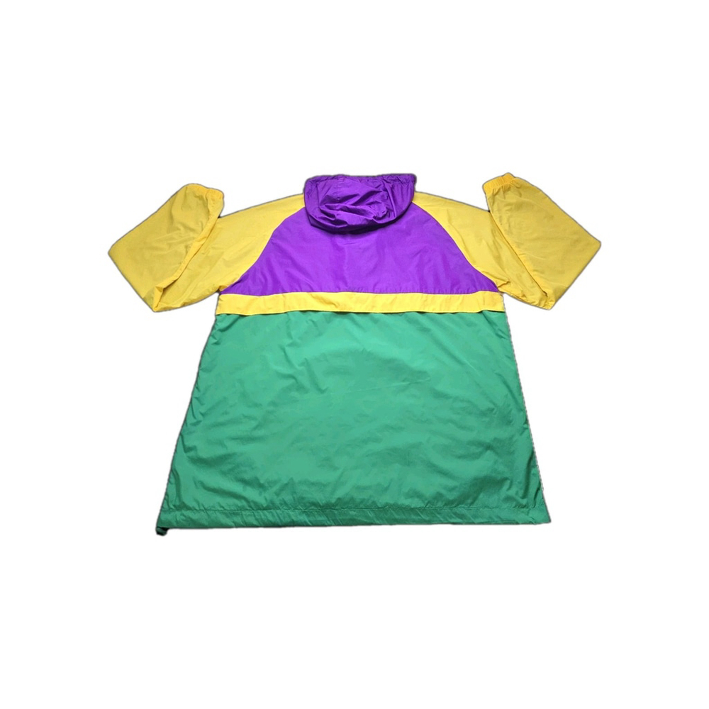 Vintage Style Colorblock Windbreaker Breaker Jacket Mardi Gras Pullover Mens L - Picture 2 of 8